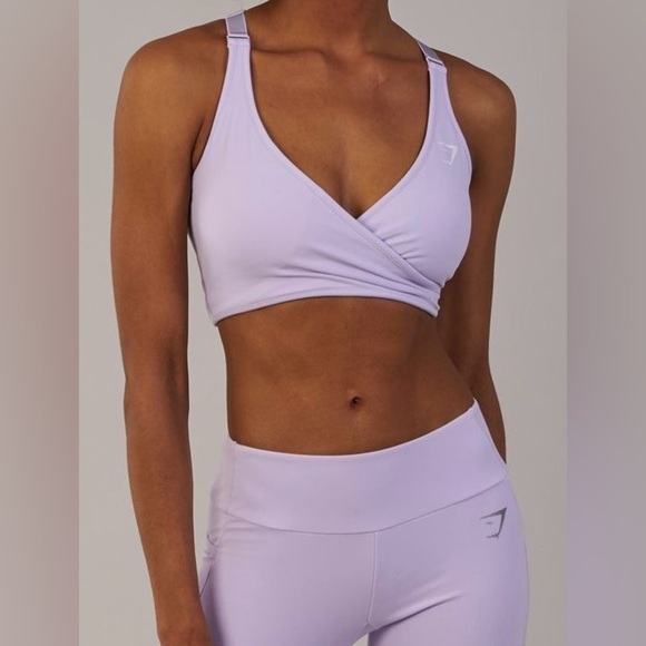 GYMSHARK Elite Sports Bra Pastel Lilac NWOT Authentic - Picture 1 of 6